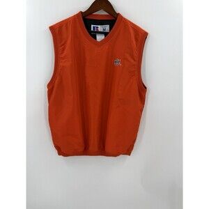 Russell Athletic Vest Windbreaker MEDIUM Orange Auburn University Embroidered